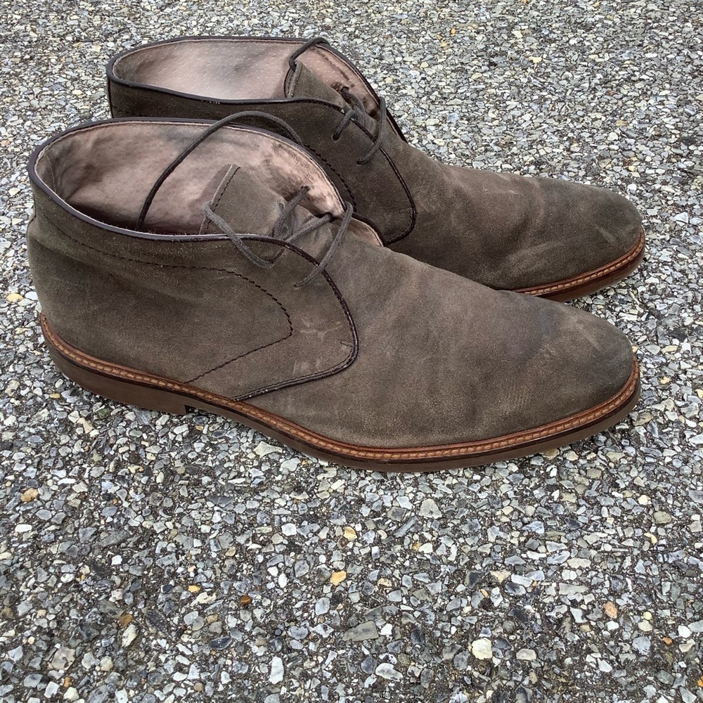 Aston Grey Men's Urban Uptown Gray Suede‎ Leather Lace Up Oxfords Shoes - 13 M